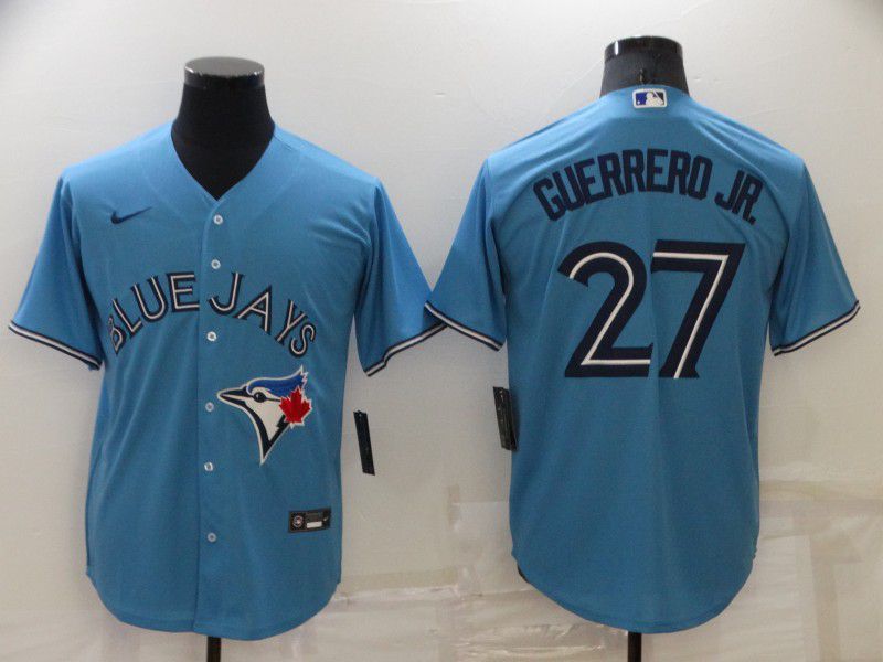 Men Toronto Blue Jays 27 Guerrero jr Light Blue Game Nike 2022 MLB Jersey